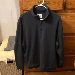 Old Navy Men's Dark Navy Blue 3/4 Zip-Up Sweater w/ side pockets Large Tall